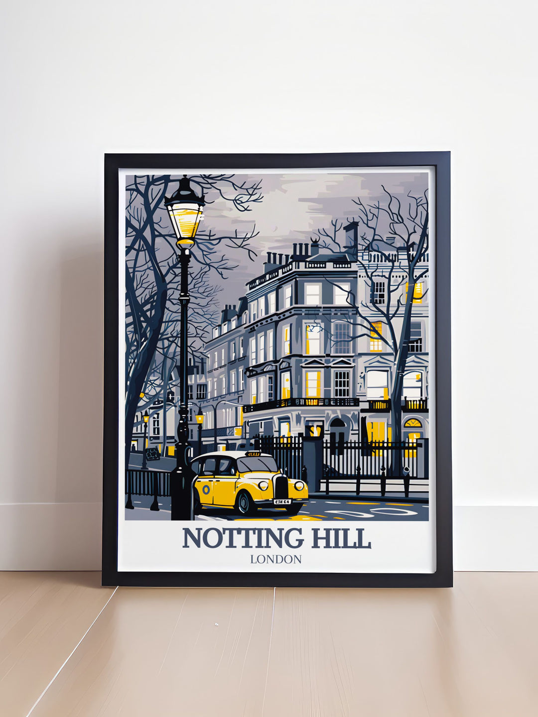 Bring the essence of Londons Notting Hill into your home with this detailed wall art featuring Portobello Road and Westbourne Grove. A perfect addition to any home décor, this print is vibrant, stylish, and evokes the lively spirit of London.