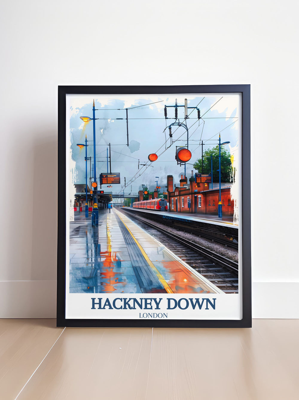 Showcasing the historic St. Augustines Tower, this travel poster captures the medieval charm and architectural beauty of Hackneys oldest building, ideal for history enthusiasts.