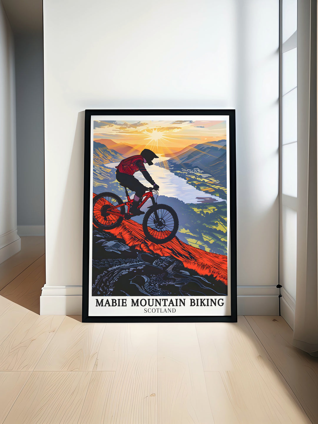 Dumfries art. Celebrating the stunning views and adventurous trails of Mabie Mountain Biking in Dumfries, this art is perfect for anyone who appreciates the beauty of Scotlands outdoor landscapes. Perfect for home decor.