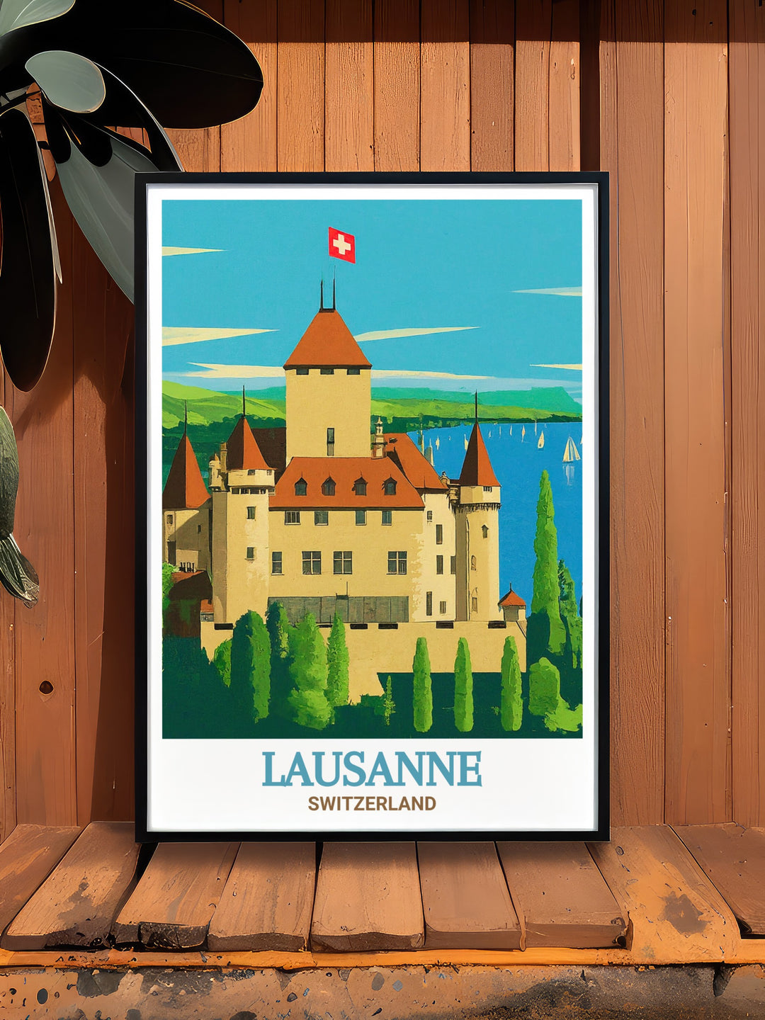 Celebrate the cultural richness of Switzerland with this vintage poster of Lausanne, offering a glimpse into the citys historic charm and scenic beauty. Perfect for enhancing any living space.