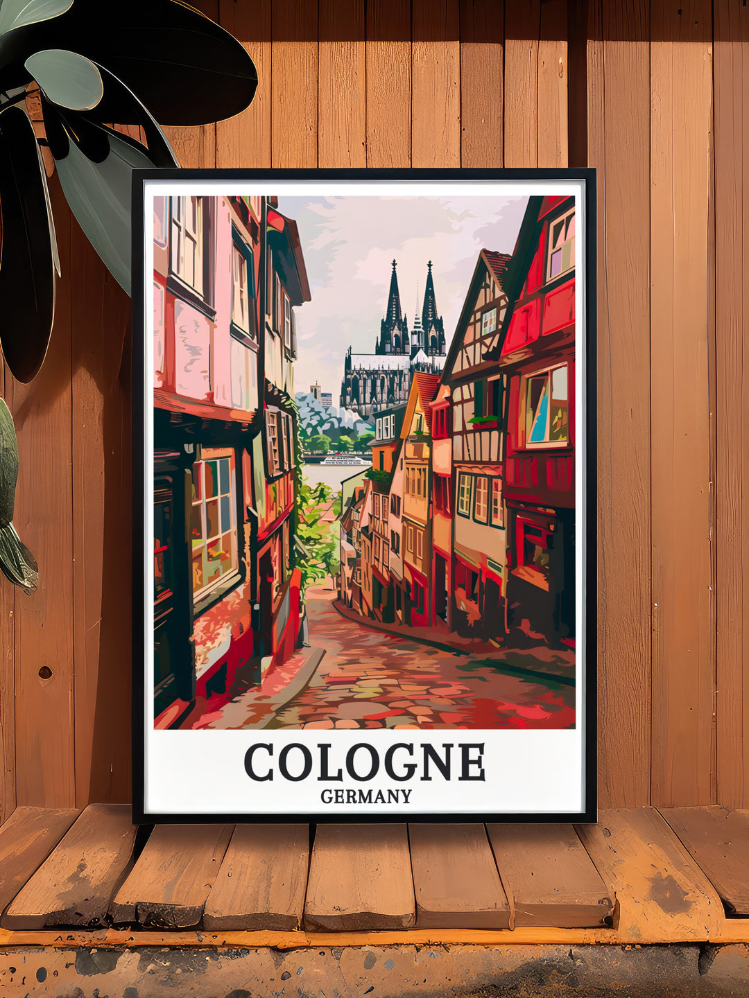 Experience the elegance of Germany with Old Town Altstadt and Cologne Cathedral modern art this artwork adds a touch of historical beauty to your home decor ideal for those who love German culture and architecture pairs well with Berlin travel posters