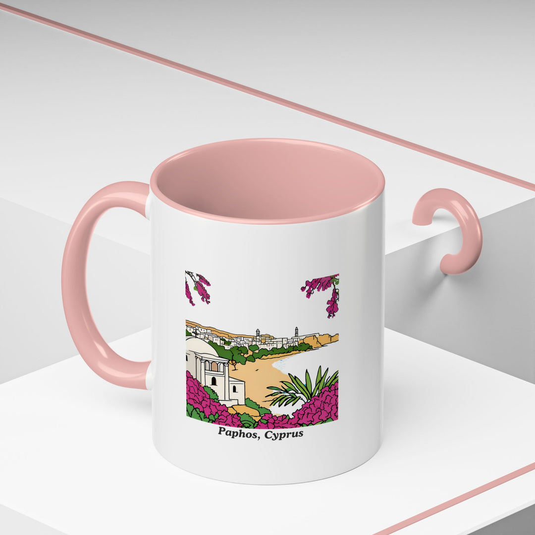 The Paphos Cyprus Mug is a premium ceramic cup showcasing vibrant designs inspired by the coastal beauty of Paphos. Dishwasher and microwave safe, it is ideal for coffee enthusiasts or as a souvenir.