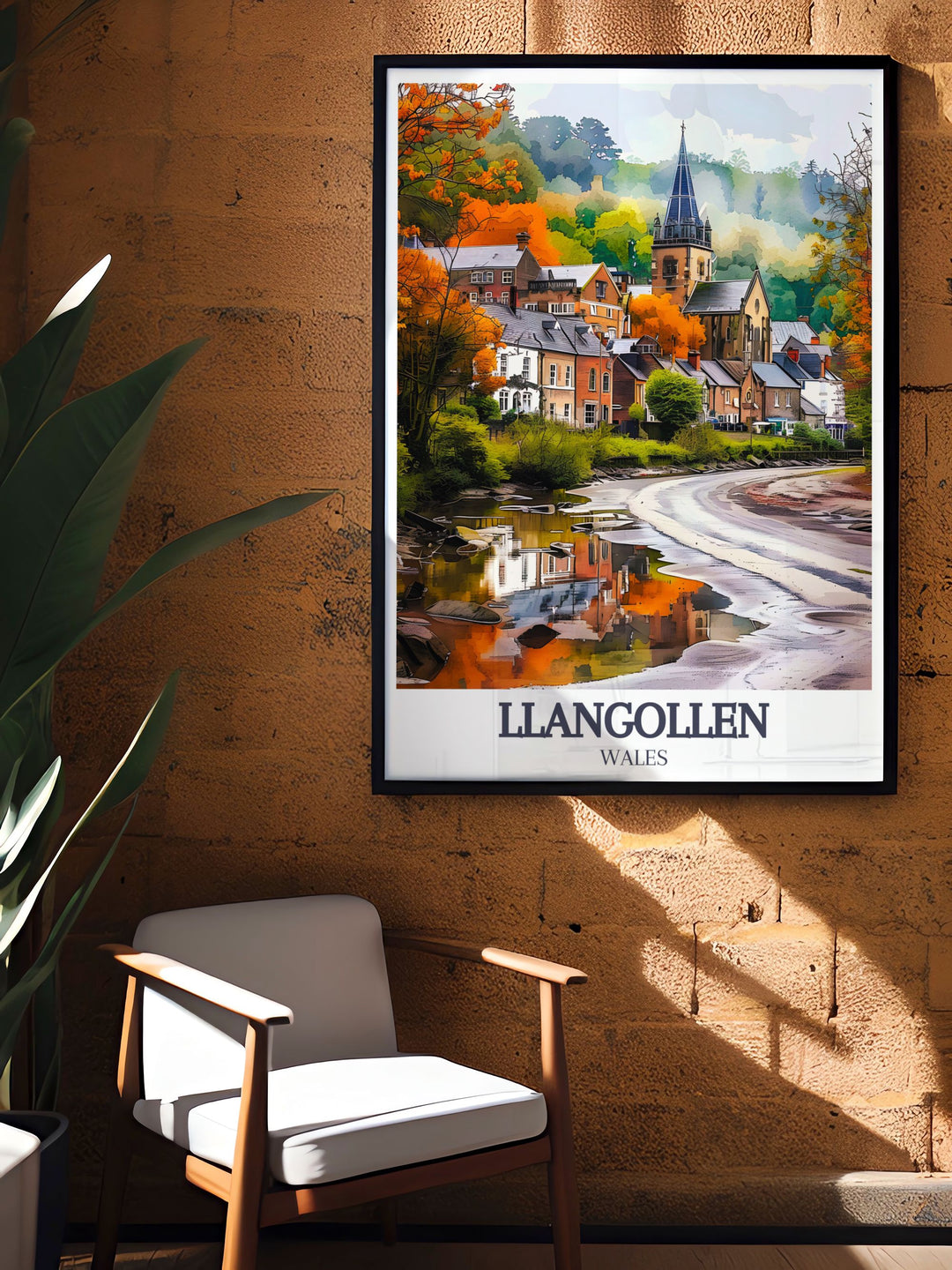 Decorate your space with this stunning print of River Dee, Llangollen Canal, and Llangollen Methodist Church, capturing Wales natural beauty.