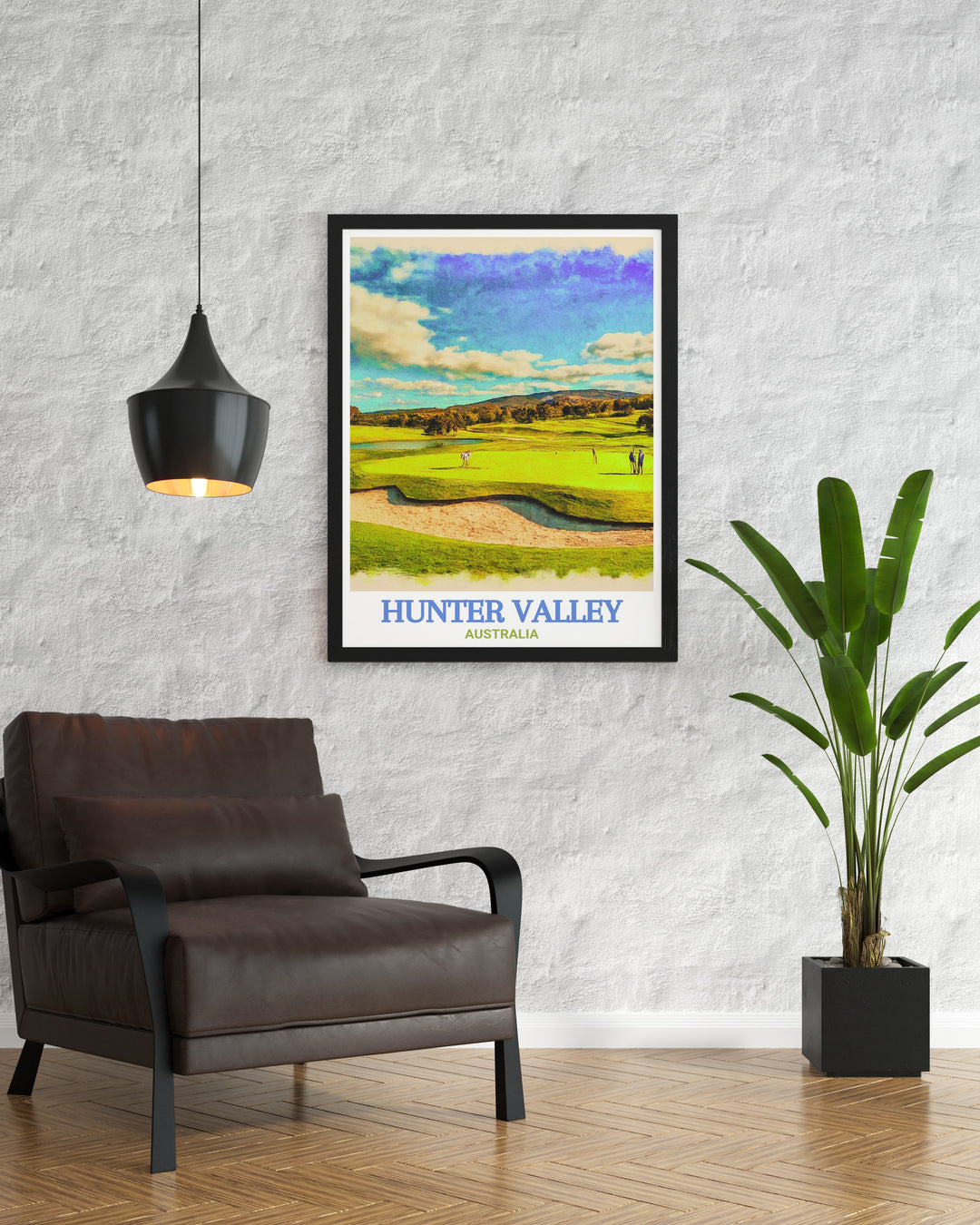 Australia travel art featuring the serene landscapes of Hunter Valley Golf and Country Club a beautiful addition to your home decor that captures the essence of one of Australias most prestigious golf courses and brings a touch of luxury to any space.