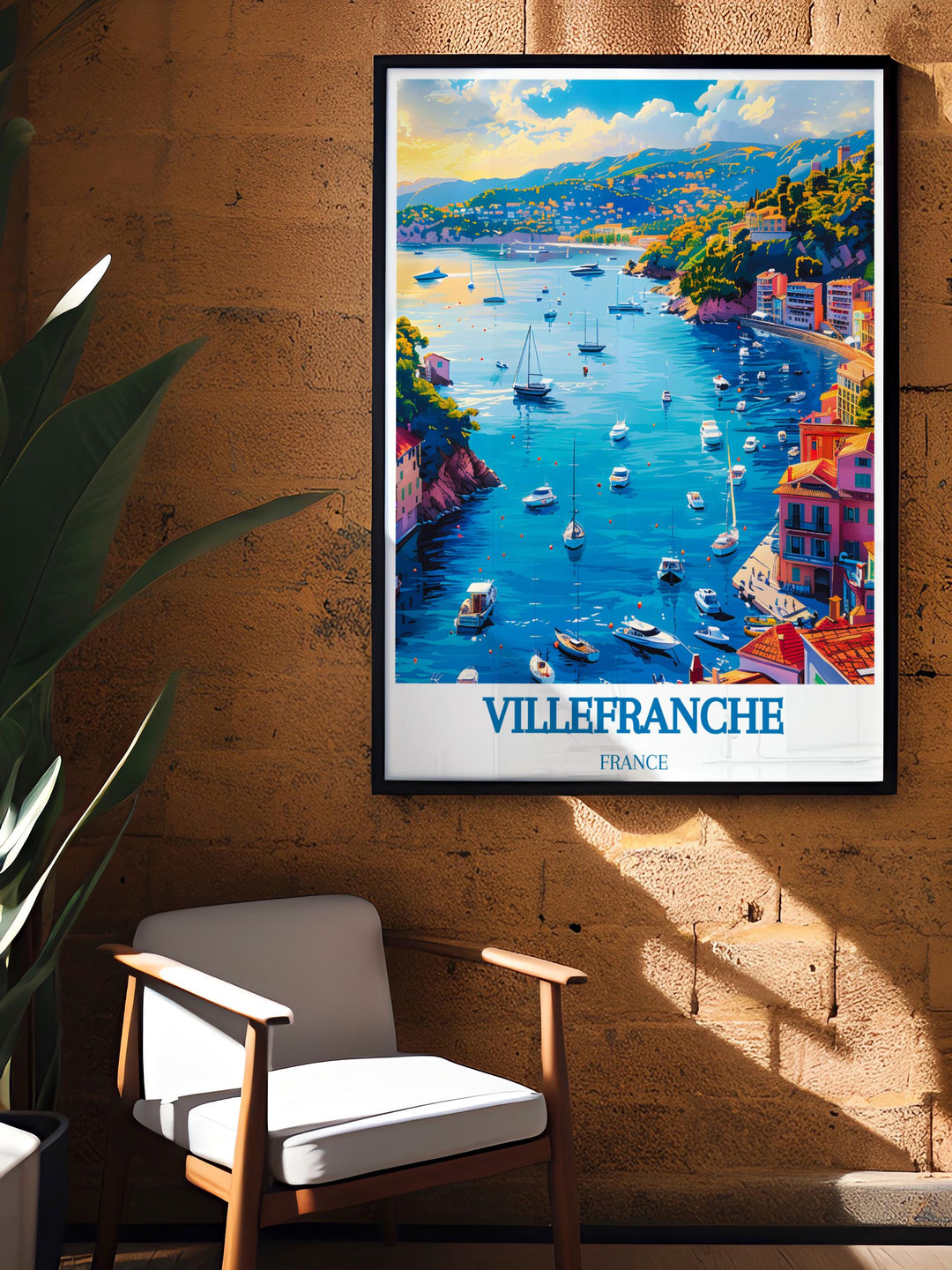 Discover the beauty of Villefranche sur Mer Harbor with this stunning wall art piece Ideal for modern and traditional décor this French Riviera artwork captures the essence of the harbors charm offering a beautiful addition to your home or as a unique gift