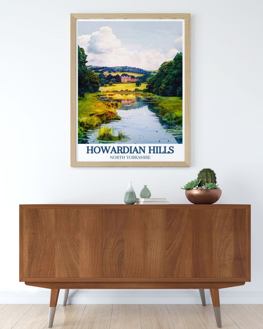 Canvas art of the River Derwent, illustrating the tranquil waters winding through the Howardian Hills. This artwork highlights the serene beauty of Yorkshires riverside landscapes, making it a perfect addition to any nature themed decor.