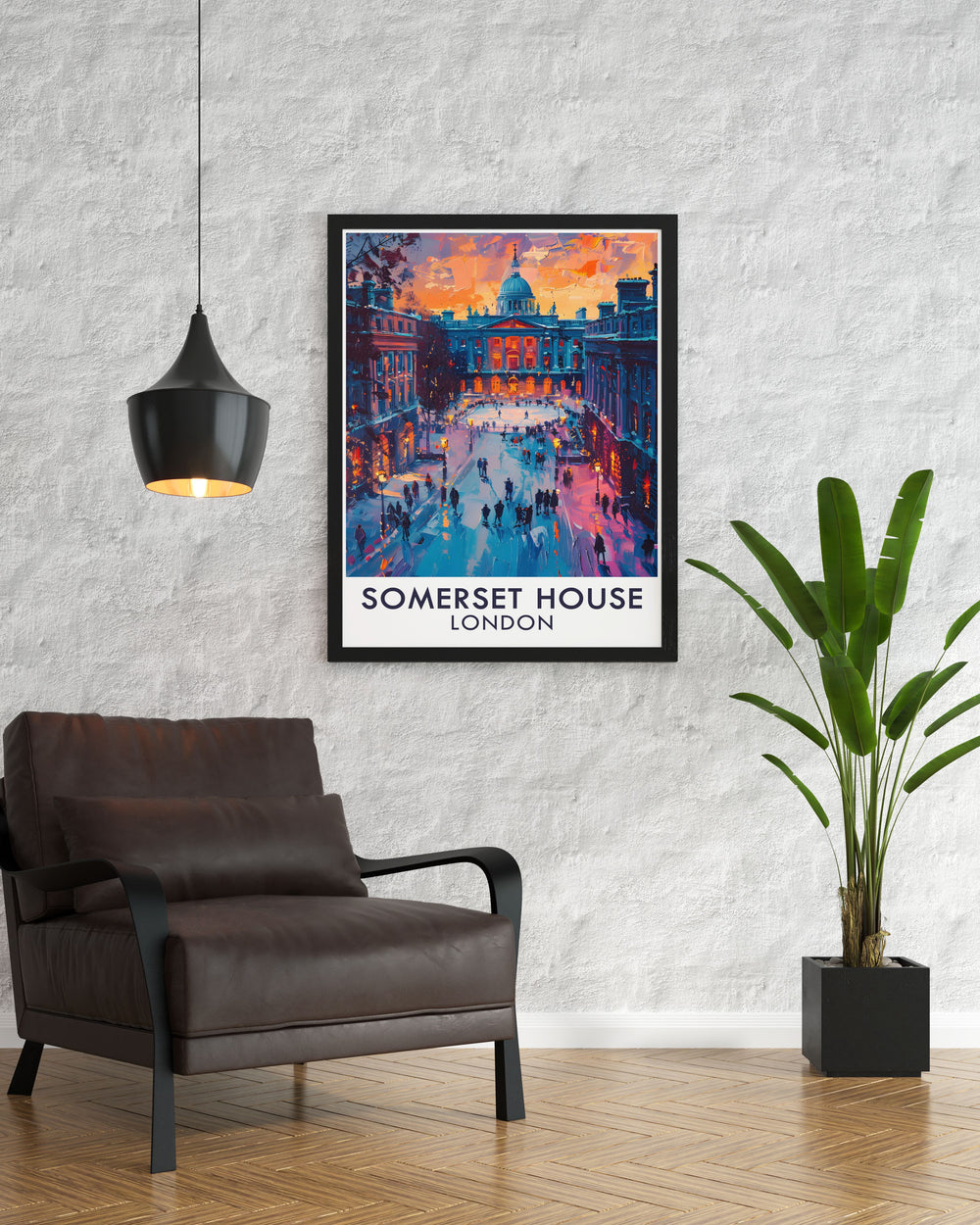 Stunning London Illustration showcasing Somerset House Print and London architecture The Courtyard Elegant Home Decor perfect for any room