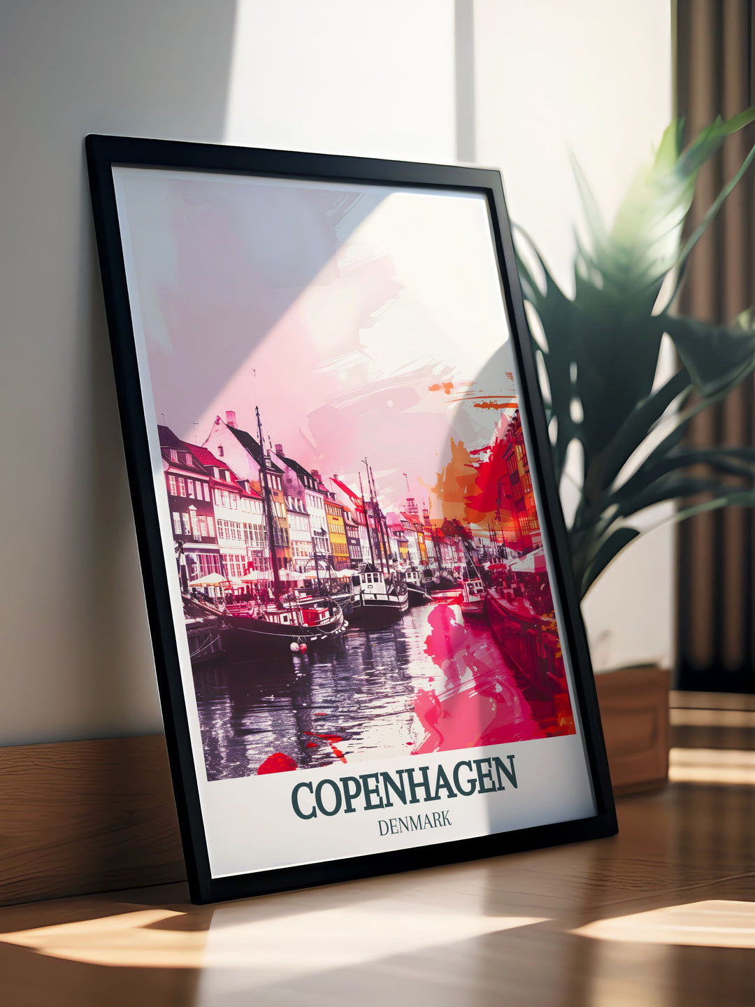 Elevate your space with this stunning Copenhagen Poster featuring Nyhavn Indre By showcasing the lively waterfront scene and timeless architecture making it an ideal addition to any room bringing a piece of Denmarks iconic charm into your home.