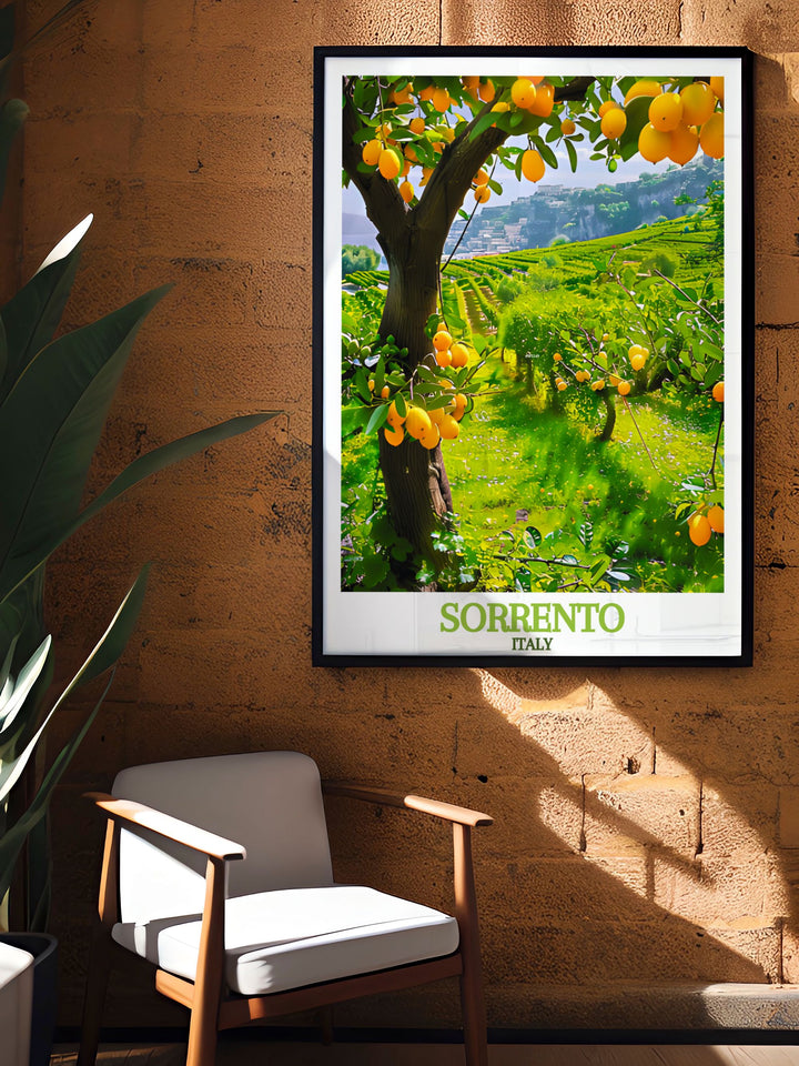 Transform your living room with our Sorrento colorful art capturing the essence of the Hills of Sorrento Peninsula in a modern and elegant style.