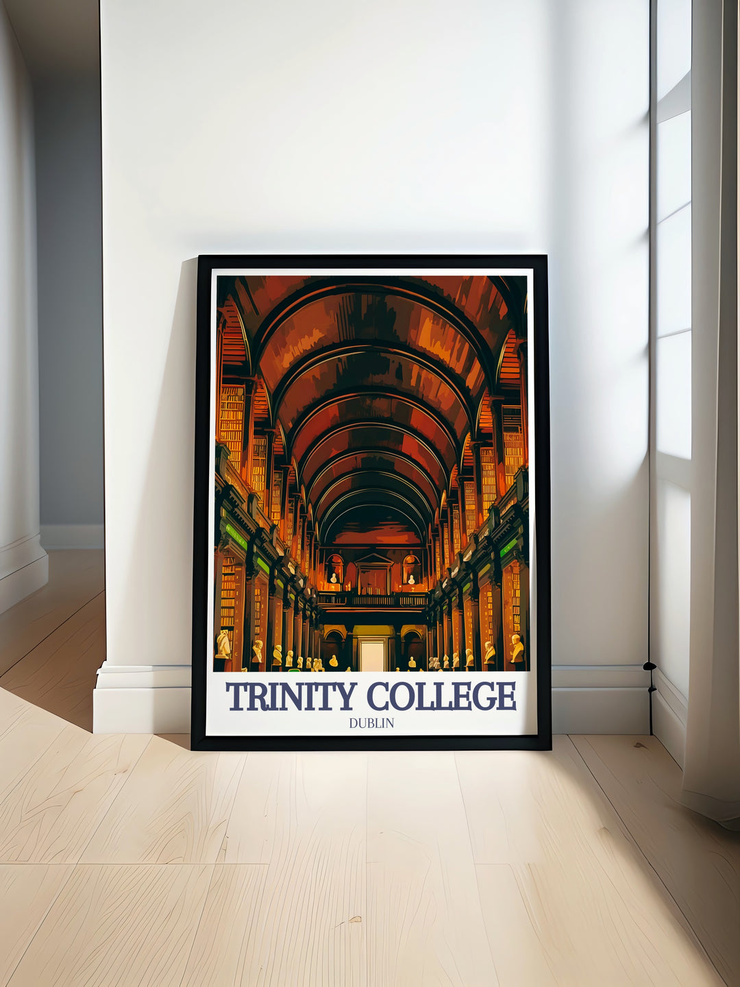 Celebrate the academic grandeur of Trinity Colleges Long Room with this framed art print. The stunning architecture and endless rows of books are perfectly captured, making this an ideal gift for history buffs and book lovers alike.