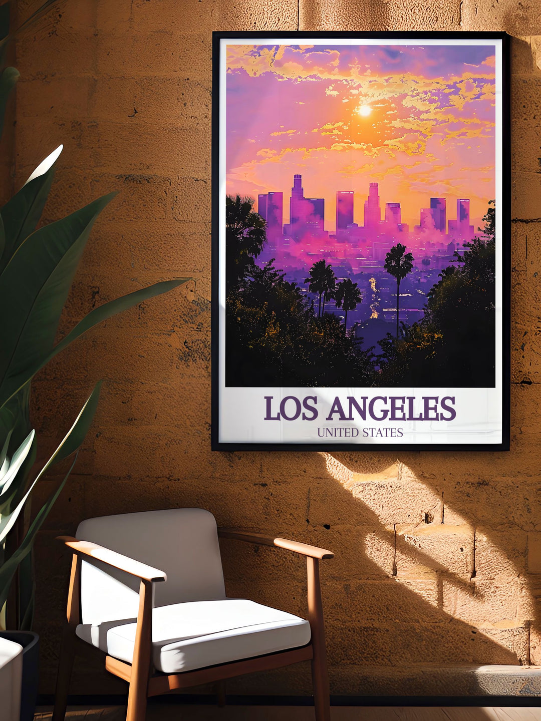 Downtown skyline elegant home decor print of Los Angeles a perfect gift for birthdays anniversaries or housewarming celebrations crafted with high quality materials ensuring a lasting and timeless addition to any art collection