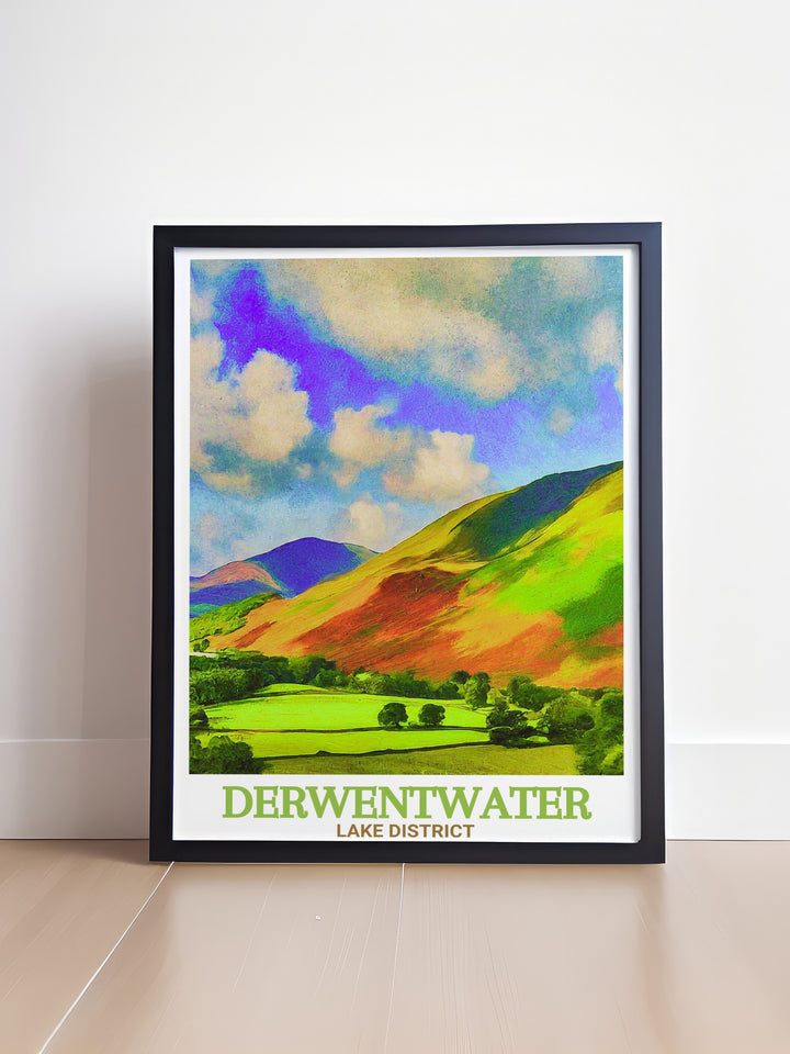 Celebrate the natural beauty of the Lake District with this Derwentwater Art Print, featuring the iconic Catbells overlooking the lake. Perfect for any nature lover or as a thoughtful gift.