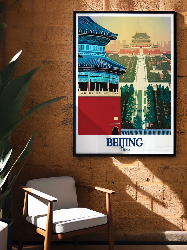 Forbidden City Home Decor featuring the majestic architecture and cultural significance of Beijings Forbidden City. The detailed illustration offers a glimpse into Chinas imperial past, making it a meaningful addition to your home decor