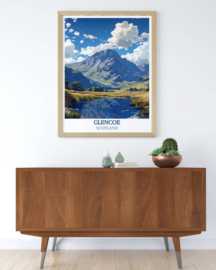 Lochan na h Achlaise Poster capturing the breathtaking scenery of Glencoe Scotland ideal for those who love travel and nature an exquisite piece of art that adds charm and elegance to your home decor perfect for enhancing any living space