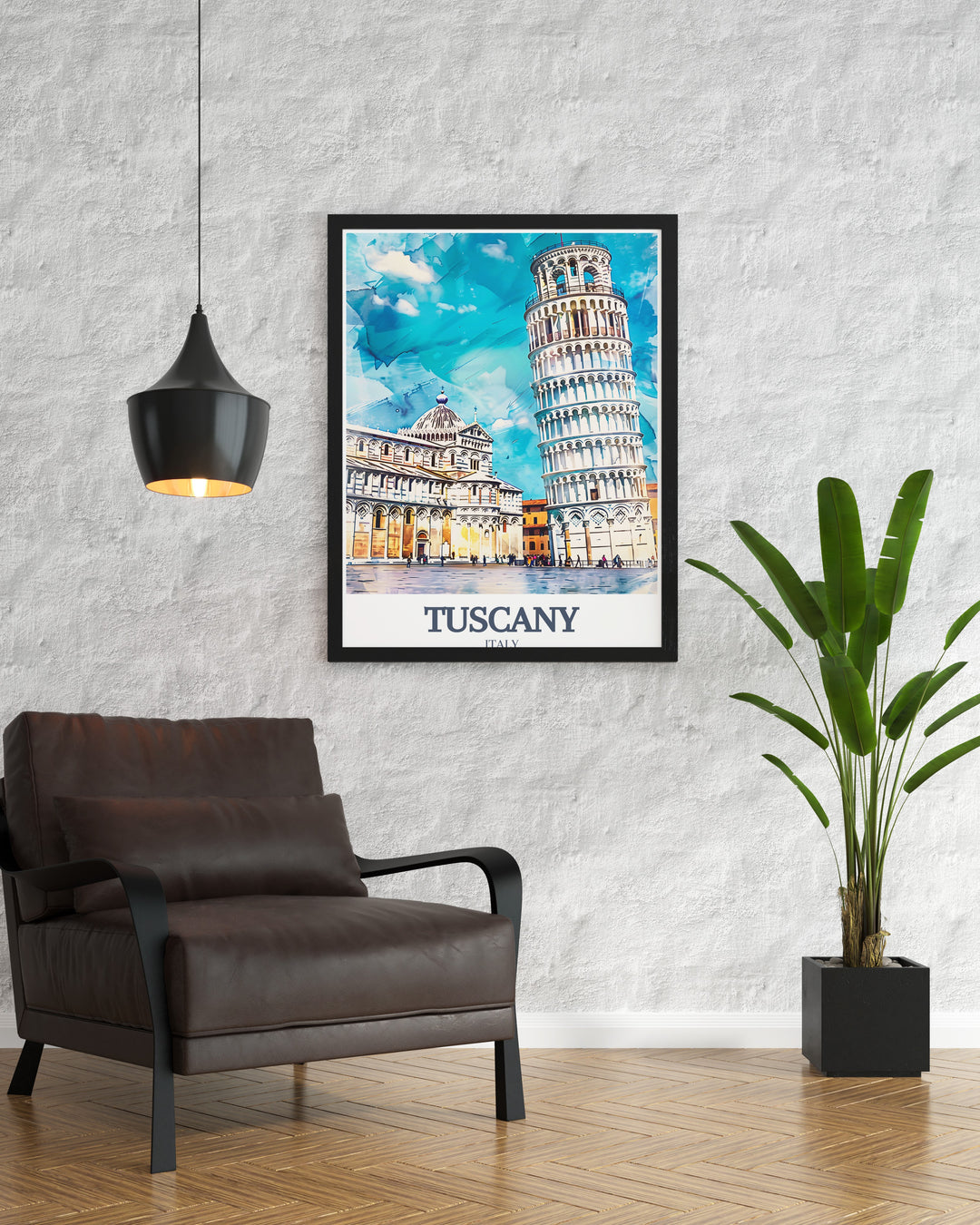 Tuscanys rich history and iconic landmarks come alive in this framed art featuring the Leaning Tower and Piazza dei Miracoli. Perfect for adding a touch of Italian elegance to your home or as a thoughtful travel gift.