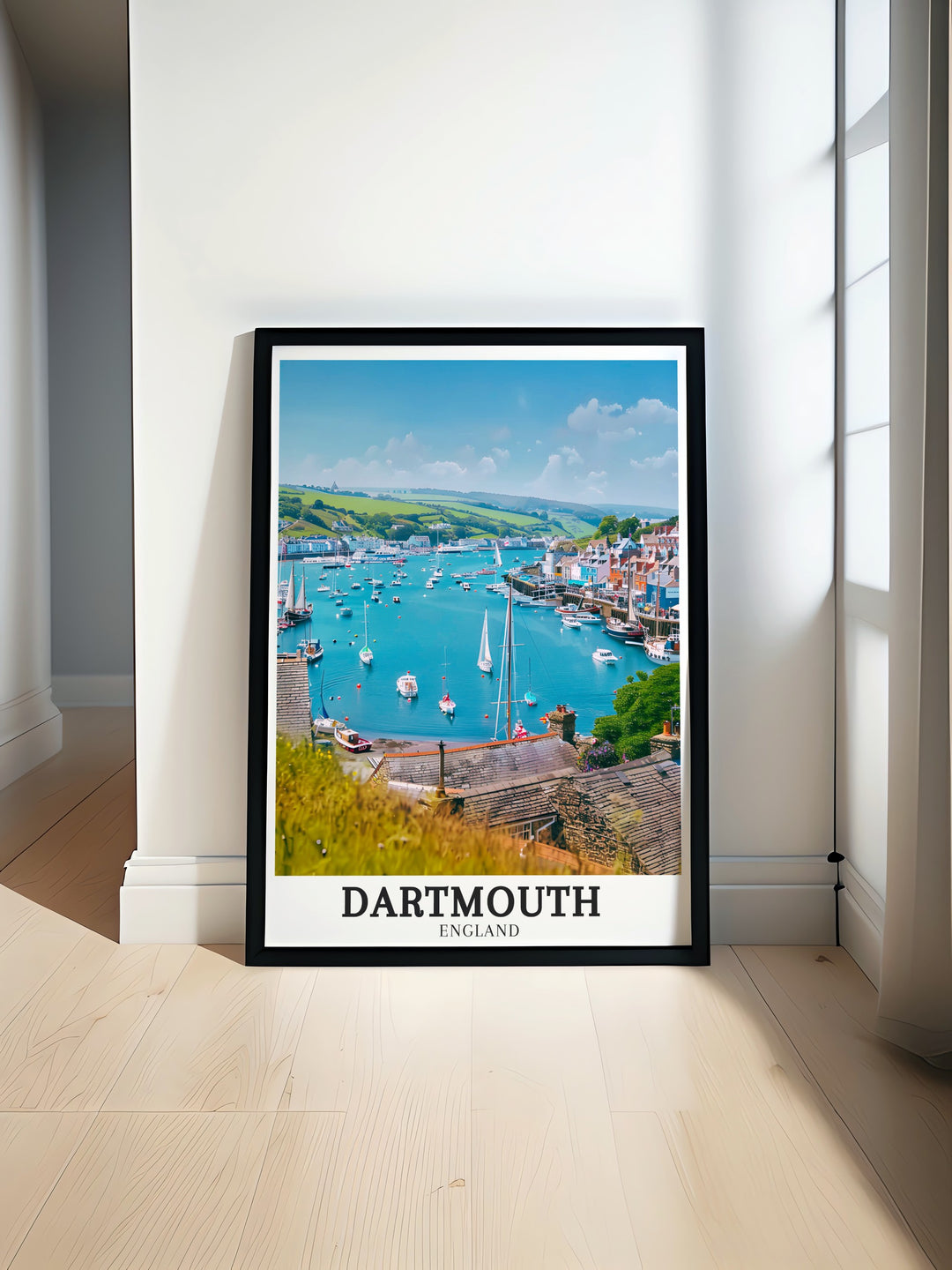 Highlighting the scenic beauty of Dartmouth Town, this poster showcases the vibrant streets and historic buildings that define its character. The perfect addition to any art collection, this piece celebrates the timeless charm of Englands coastal towns.