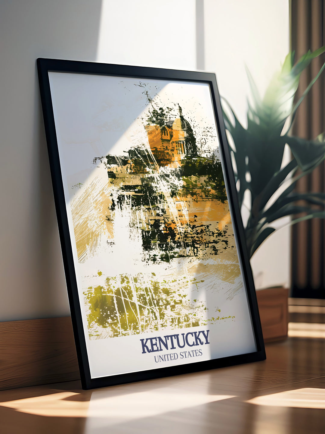 Celebrate Kentuckys stunning landmarks with this travel print featuring the powerful Cumberland Falls and the majestic Capitol Rotunda. A great piece for your home décor, combining natural and historical beauty.