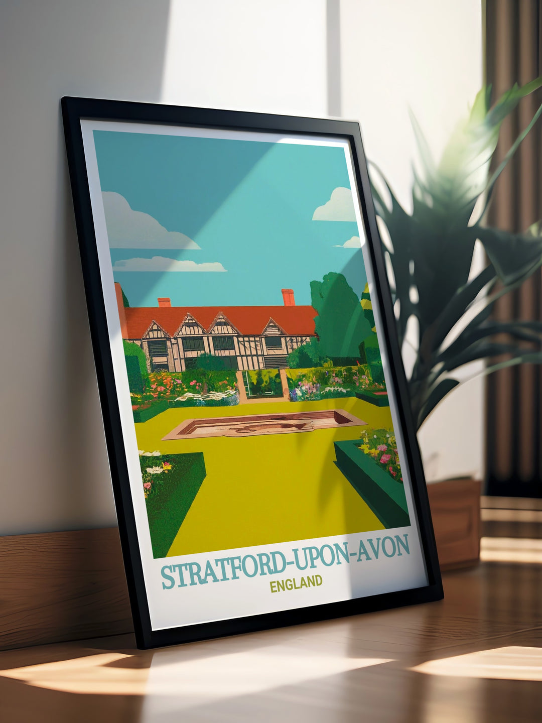 Enhance your home with stunning wall art featuring Halls Croft in Stratford upon Avon offering beautiful modern prints that capture the architectural beauty and historical significance of this iconic landmark.