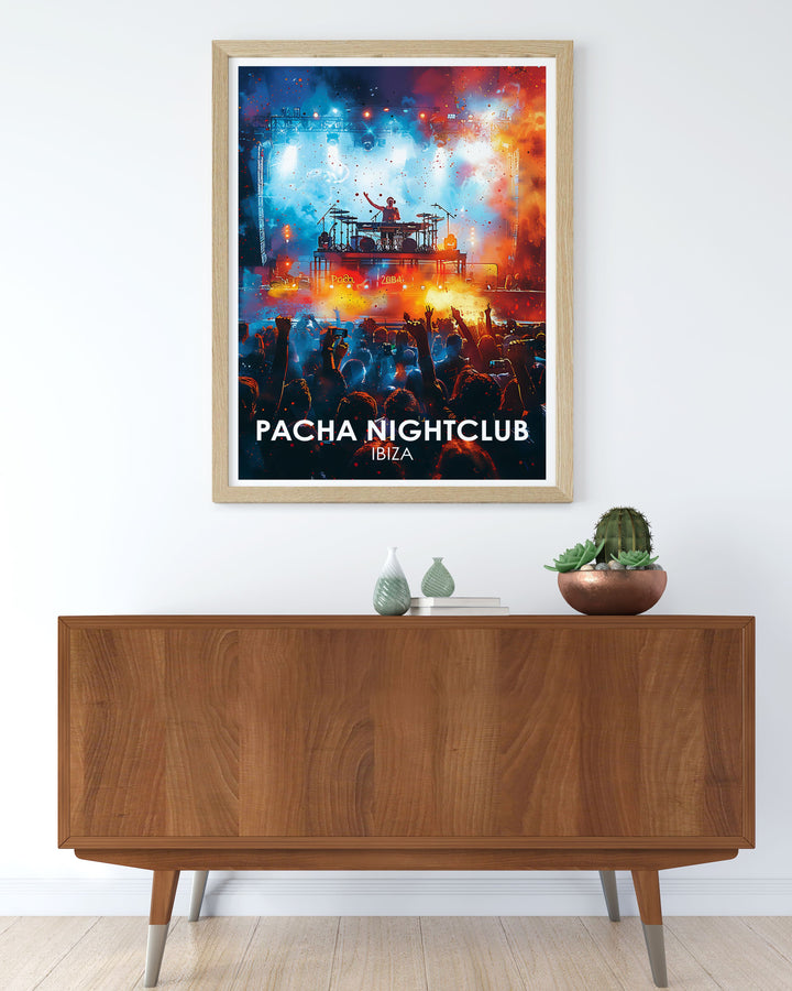 Pacha Ibiza rave posters that showcase the iconic superclubs vibrant atmosphere perfect for creating a statement in your home or as a unique gift