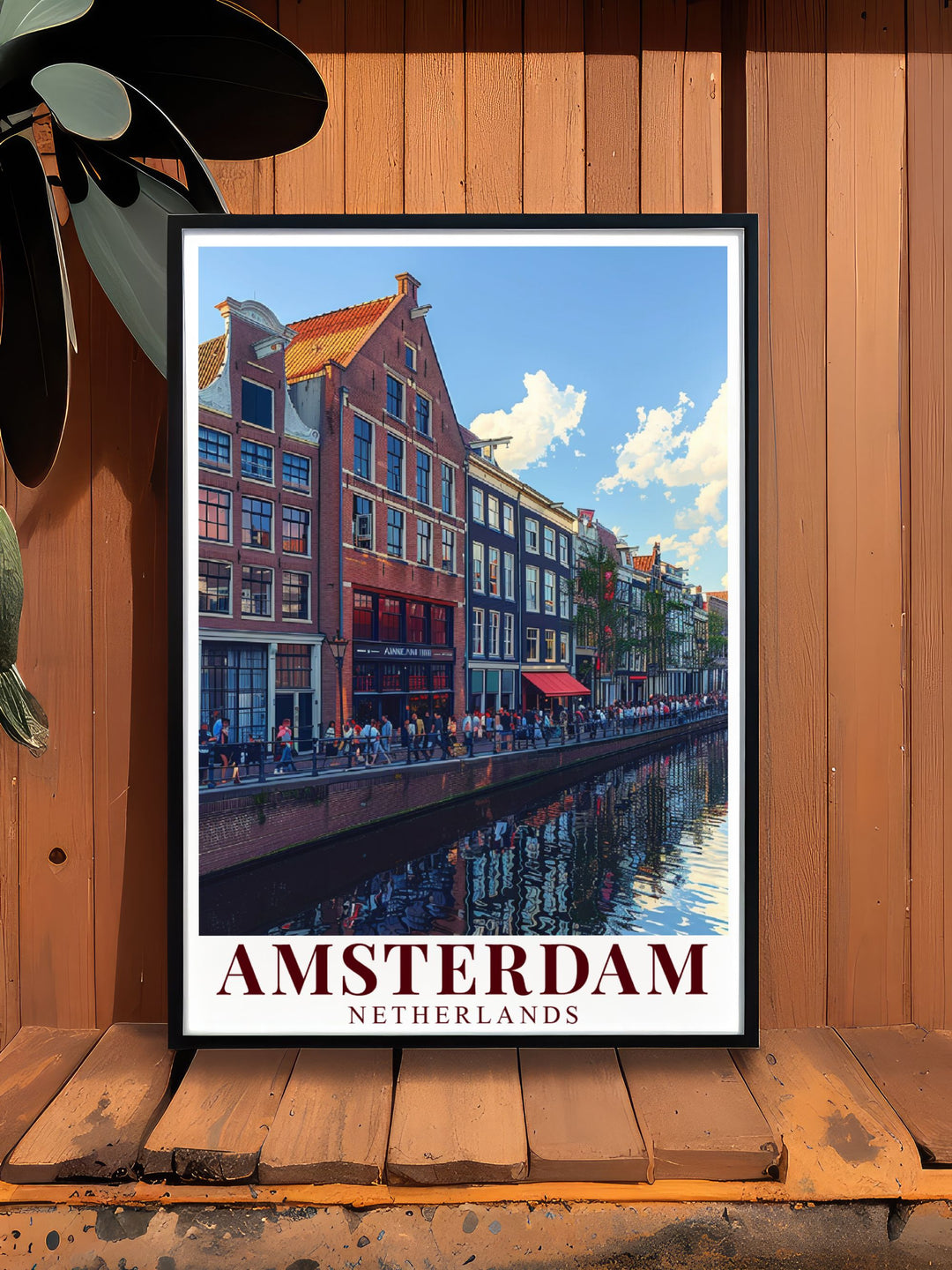 Beautifully detailed Amsterdam print featuring the Anne Frank House. This Amsterdam poster is a great addition to any art collection. Perfect for those who appreciate the citys architectural beauty and historical significance. Ideal for home decor.