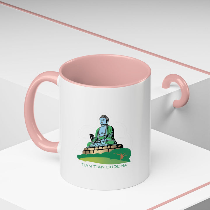 Enjoy the allure of Eastern artistry with this Tian Tan Buddha Mug featuring detailed depictions of the colossal statue. Durable and dishwasher safe, it is ideal for daily use or as a collectible item. A meaningful gift for art enthusiasts and spiritual admirers.