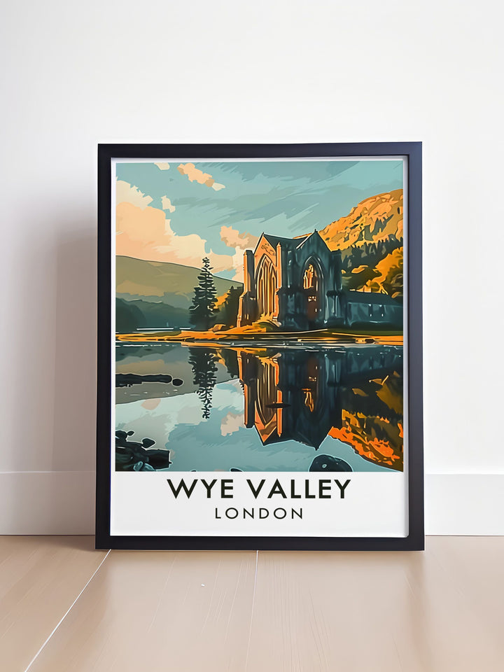 Beautiful landscape print of Wye Valley with Tintern Abbey in the foreground a perfect addition to your home decor collection or as a thoughtful gift for travelers