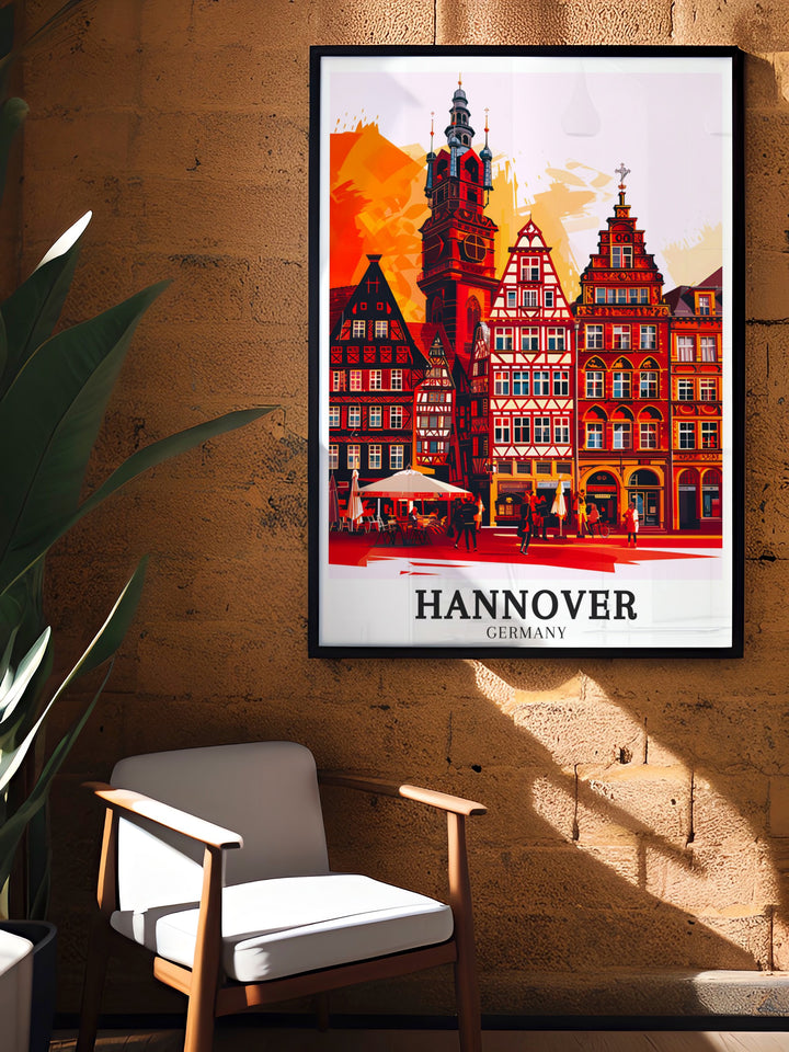 Framed art of Marktkirche in Hannover Germany showcasing the intricate design and historic importance of this architectural masterpiece a stunning focal point for anyone who loves Gothic architecture and European history