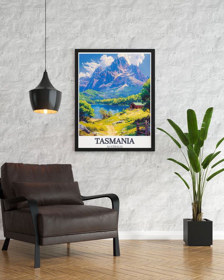 Elevate your home decor with Cradle Mountain Lake St Clair Dove Lake artwork capturing the serene elegance and majestic landscapes of Tasmania in high quality modern prints.