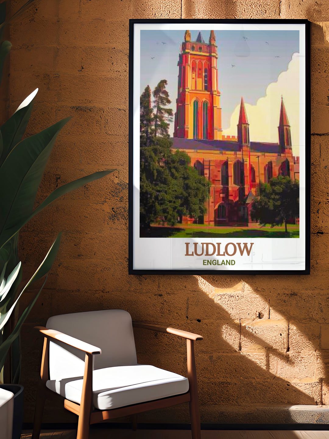 Capture the elegance of St Laurences Church in Ludlow with this stunning travel poster. Whether youve visited Ludlow or simply appreciate English architecture, this artwork is an ideal decor piece for any room.