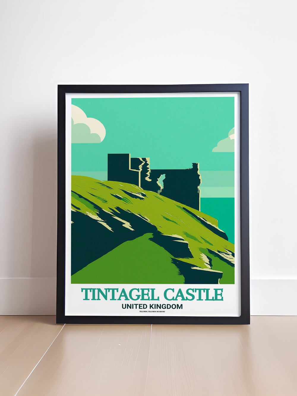 UK Canvas Art of Tintagel Castle, displaying the ancient ruins set against the vast Atlantic Ocean. This stunning depiction captures the allure of Cornwalls dramatic landscapes, making it a perfect piece for lovers of British history and myth.