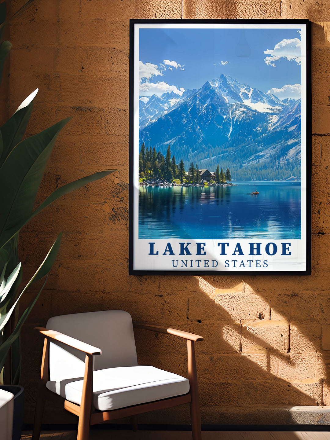 This digital download of Lake Tahoe Wall Art in Sierra Nevada captures the vibrant colors and intricate details of the lake ideal for home decor