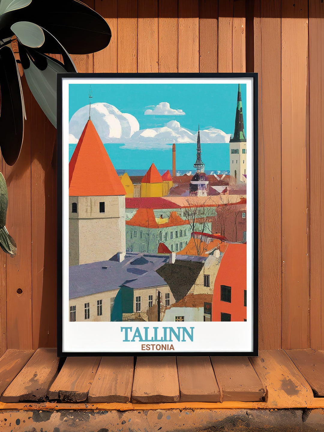 A beautifully crafted Tallinn Estonia travel poster featuring the iconic Old Town. The poster highlights the charm of Tallinns historical center, making it a wonderful addition to any art collection or a thoughtful gift for travelers who appreciate European architecture.