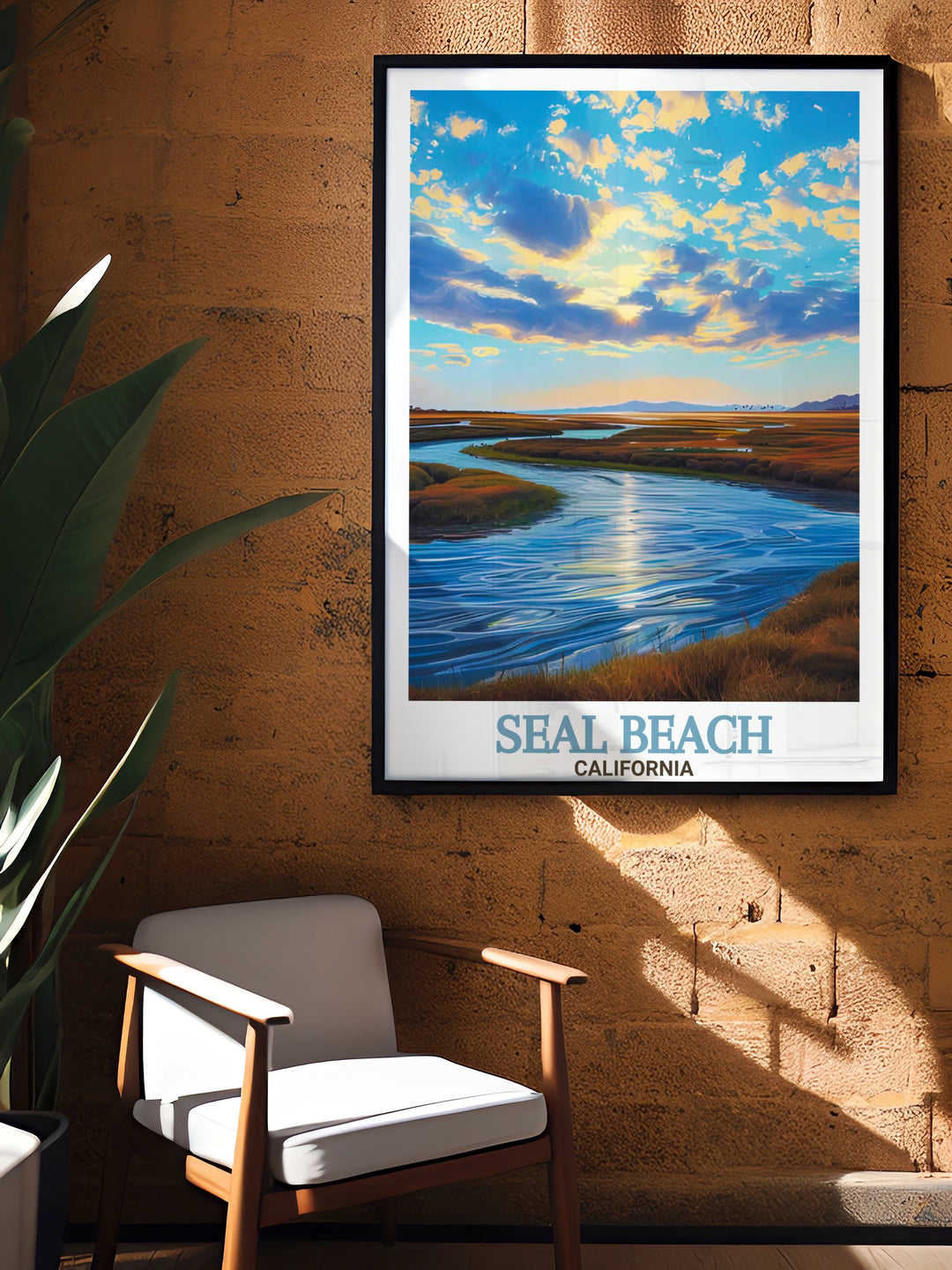 Seal Beach National Wildlife Refuge Poster Print captures the unique beauty of the refuges wetlands and diverse wildlife. This California travel print is perfect for nature lovers and anyone who appreciates the tranquility of the outdoors, making it a wonderful addition to home décor.