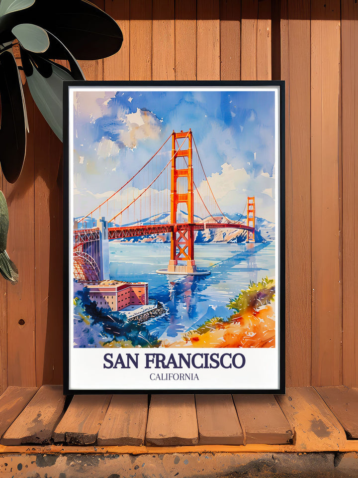 This Bay Area Canvas Art captures the grandeur of the Golden Gate Bridge, offering a detailed illustration of the bridge and its surrounding waters. The artwork is a perfect choice for those who want to bring the magic of San Francisco into their home.