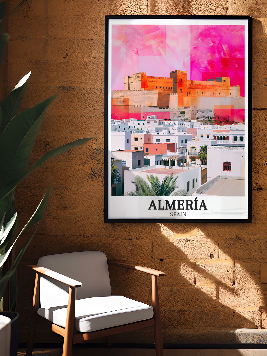 Almería vintage poster capturing the citys rich blend of history and modern life. Featuring the Alcazaba fortress and La Chanca neighborhood, this print offers a unique perspective on one of Spains hidden gems.