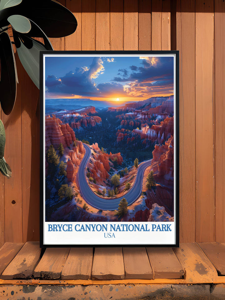 Beautiful Bryce Canyon artwork featuring the majestic views of Sunset Point. Perfect addition to any room in your home. This high quality print is available as a digital download for convenient at home printing.