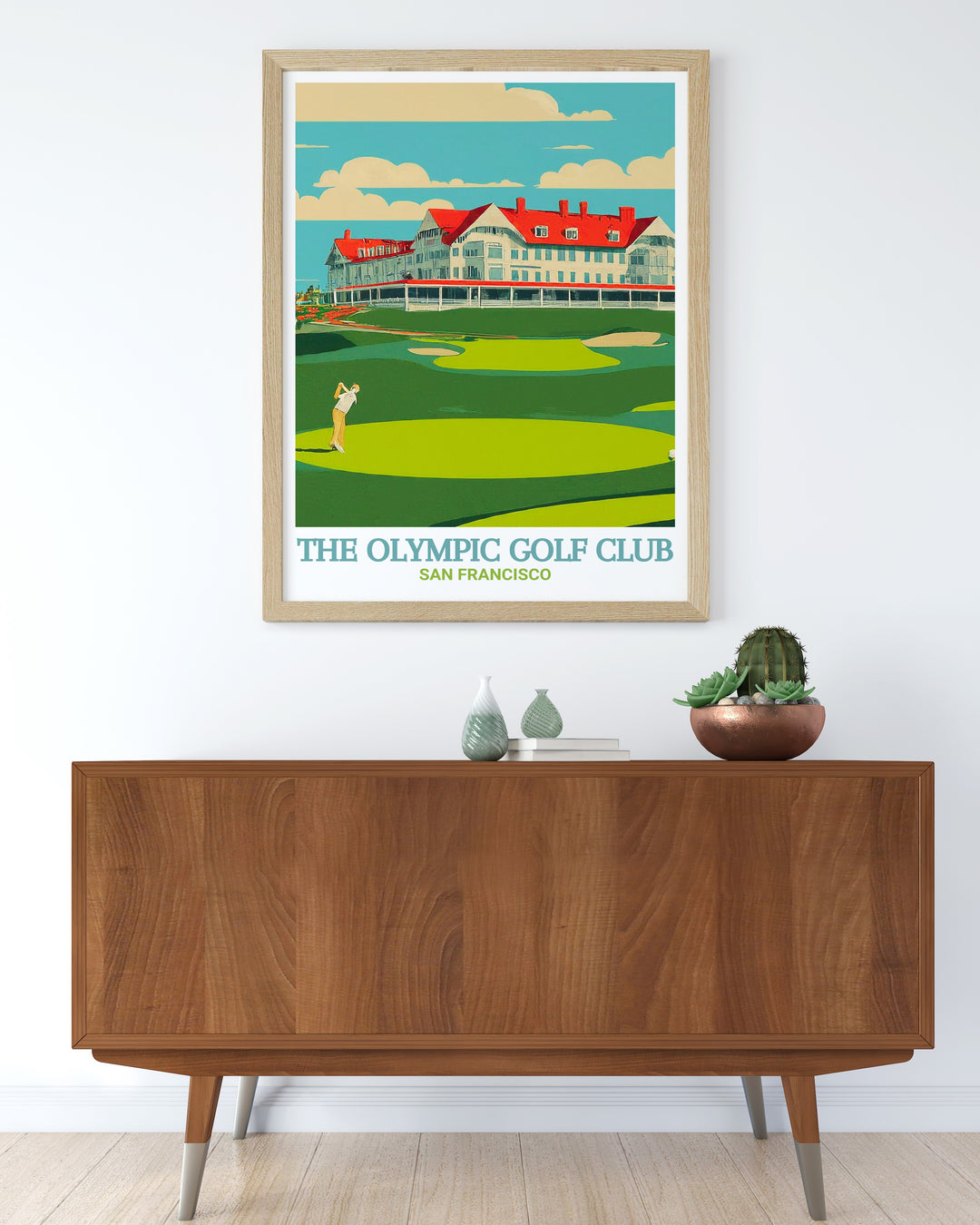 Explore the iconic scenery of The Olympic Club with this elegant wall decor, featuring the lush fairways and coastal views of the Olympic Golf Club. The print offers a stylish addition to any home, ideal for gifting or personal enjoyment