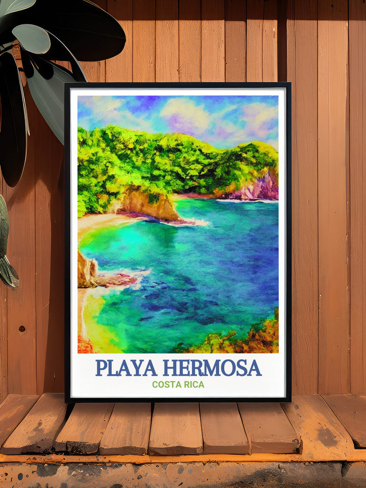 Golfo de Papagayo Modern prints highlighting the breathtaking Playa Hermosa a beautiful addition to any room creating a peaceful atmosphere and bringing the essence of Costa Ricas natural beauty into your home