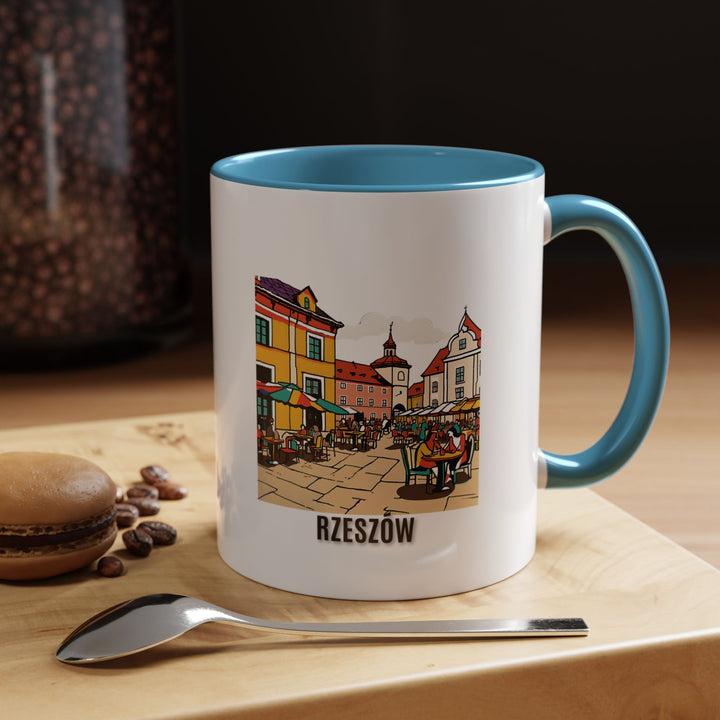 A beautifully crafted Rzeszów mug featuring intricate artwork of Rzeszów’s historic architecture and vibrant cultural landmarks. Made from durable ceramic, this mug is dishwasher and microwave safe, perfect for coffee and tea lovers who appreciate Polish elegance.