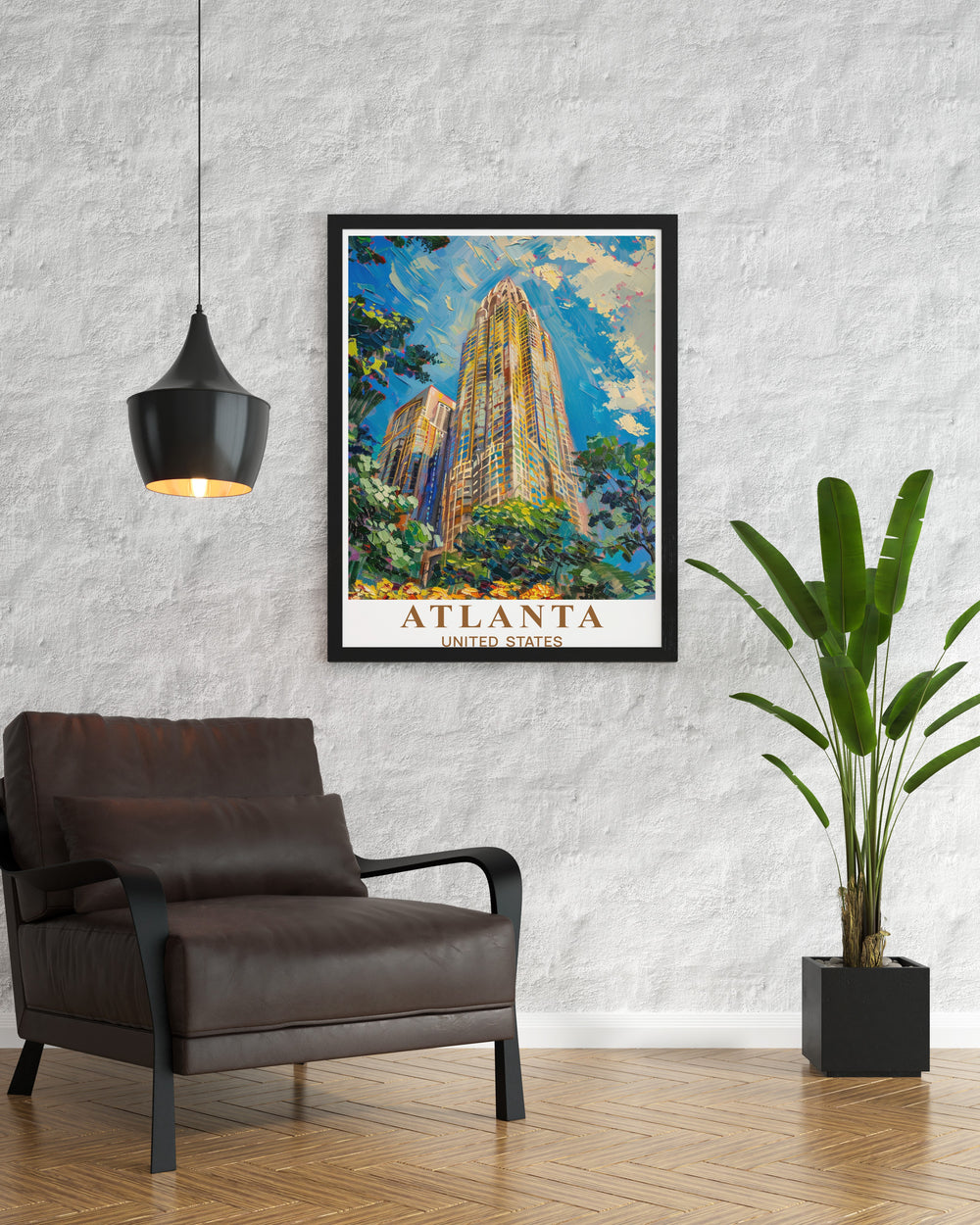 Peachtree Towers modern prints bring the beauty of Atlanta into your space. This Atlanta wall art is perfect for traveler gifts Christmas gifts or a unique birthday present. Add this stunning art print to enhance your living room or office decor.