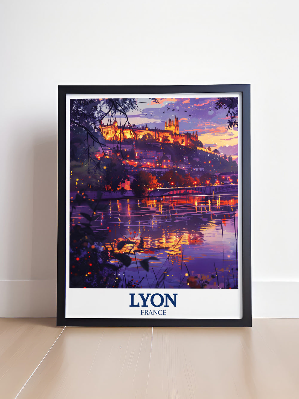 This Lyon wall art print celebrates the citys iconic rivers, the Saône and Rhône, with a fine line design and subtle use of color. A perfect gift for anniversaries, birthdays, or holidays, it offers a stylish and modern way to display the beauty of one of Frances most historic cities.