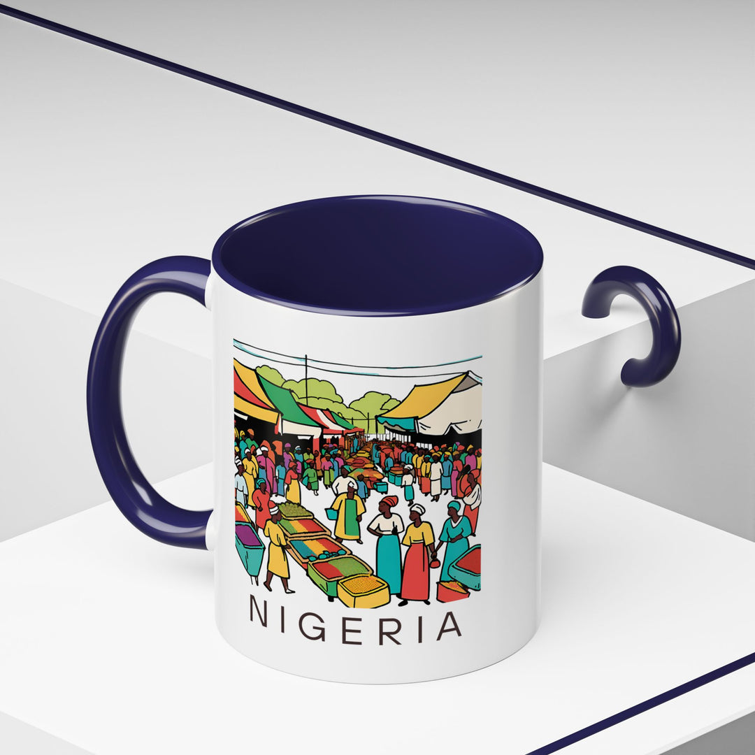 A beautifully crafted Nigeria mug with artistic elements inspired by the country’s landscapes and heritage. This dishwasher-safe mug offers practicality and elegance in one.