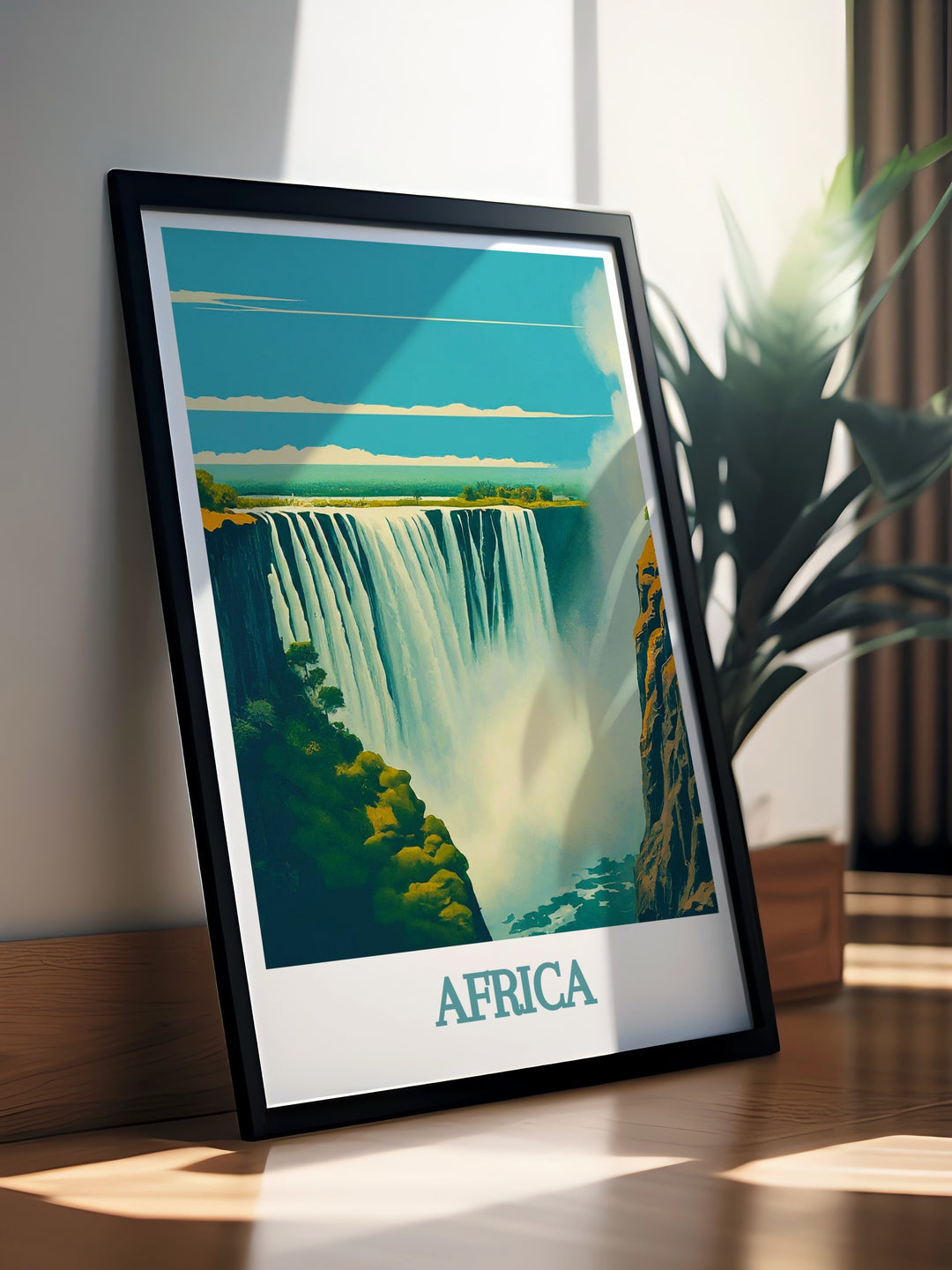 Wildlife Wall Art featuring the serene landscapes of Bwindi Impenetrable Forest and the iconic Victoria Falls ideal for adding a touch of natural beauty and adventure to your living space