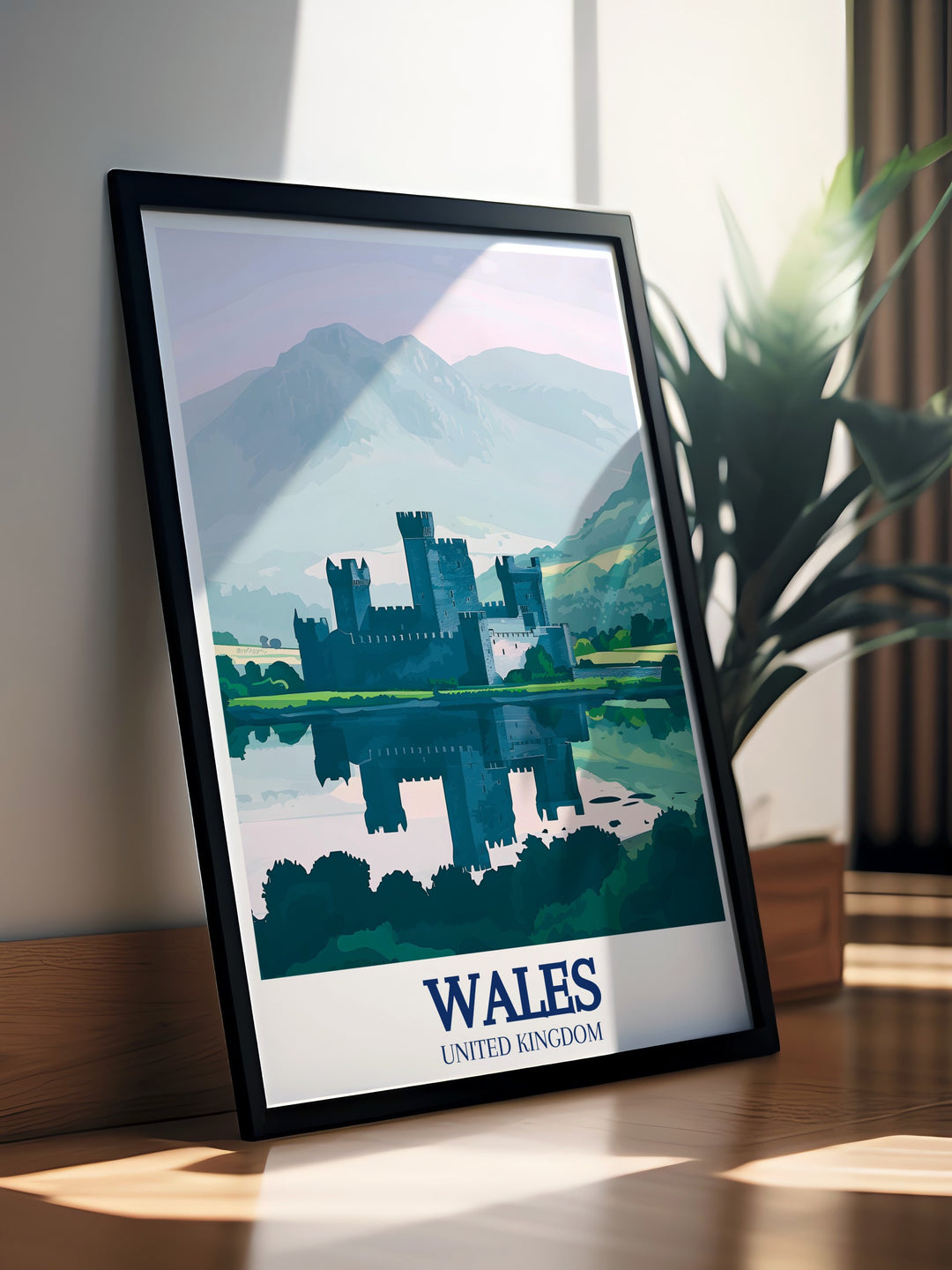 Bring history and elegance into your home with our Llansteffan Castle wall art and Caernarfon Castle Menai Strait framed prints showcasing the beauty of Wales