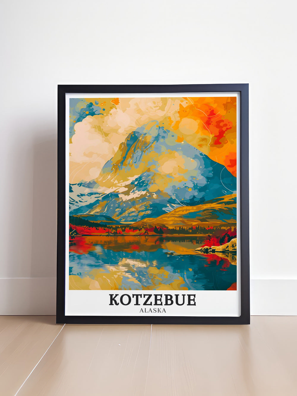 Wall print of the Arctic tundras expansive landscapes near Kotzebue capturing the quiet beauty and vastness of this unique environment ideal for creating a calming and reflective space in your home