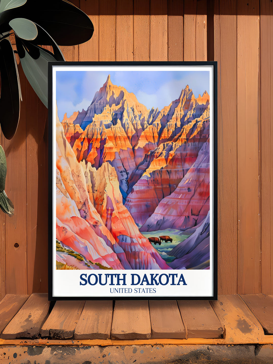 Captivating South Dakota photo of Badlands National Park bison offering breathtaking views and perfect for anniversary gifts and modern prints