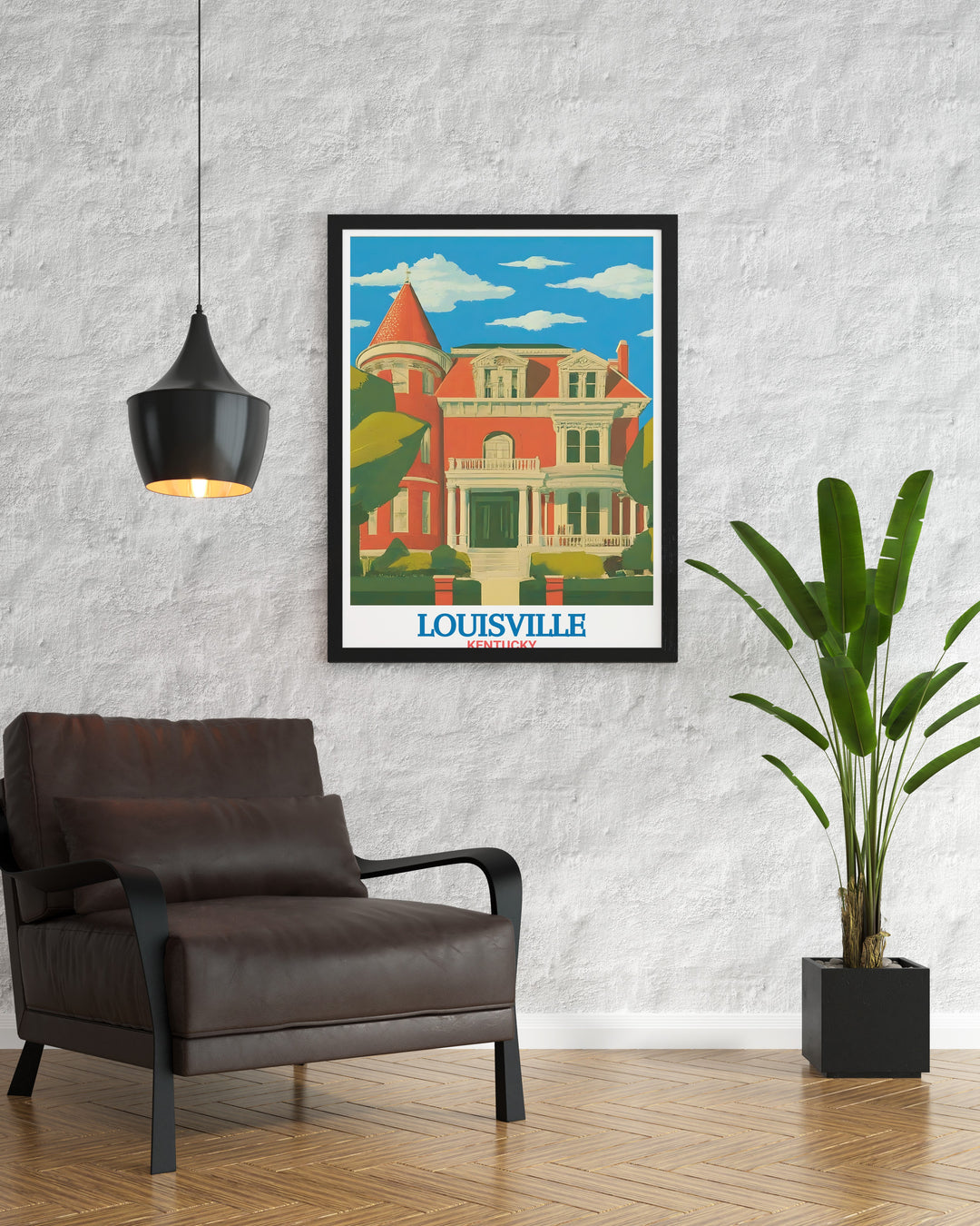 This Kentucky canvas art depicts the grandeur of Old Louisvilles Victorian homes and tree lined streets, reflecting the citys rich history. A perfect travel print for anyone looking to bring the timeless charm of Louisville into their home.