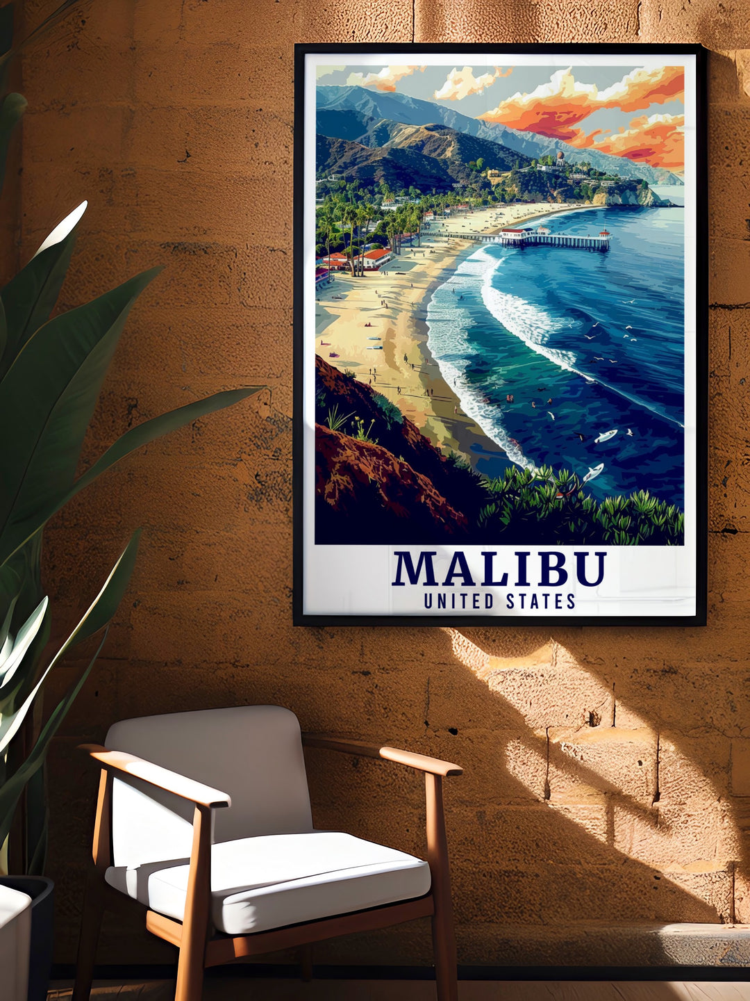 This Malibu Lagoon State Beach travel poster is a must have for anyone who loves Californias beaches. Its detailed design captures the natural beauty of Malibus coastline, making it the perfect addition to any art collection or home decor.