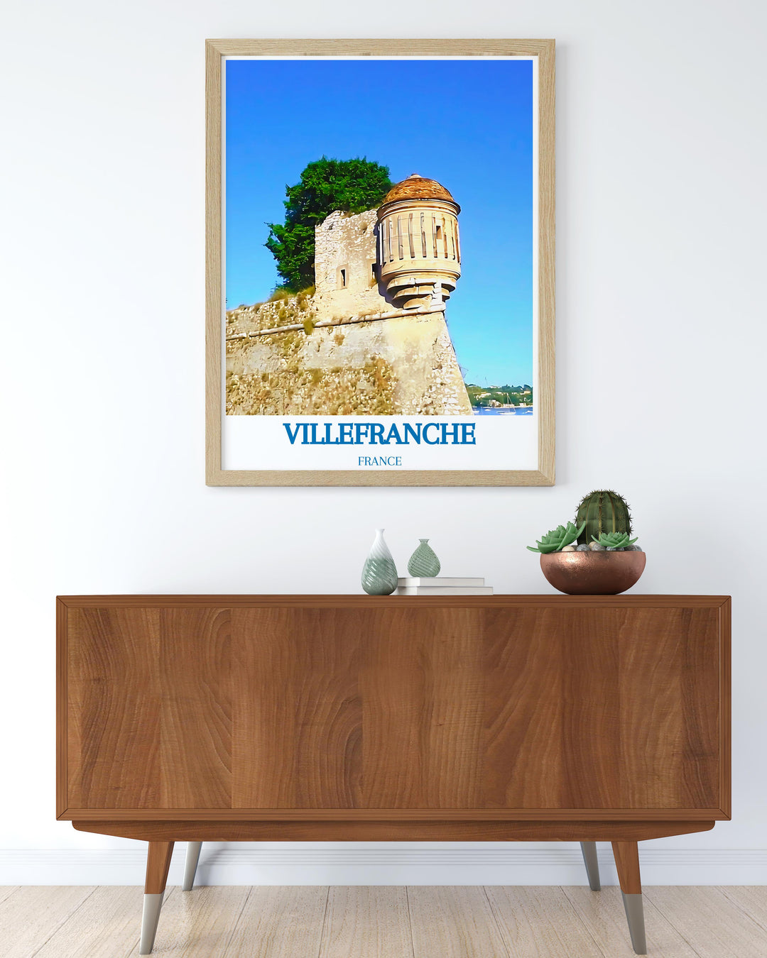 French Riviera wall decor featuring the Citadelle Saint Elme in Villefranche sur Mer This elegant home decor piece is a beautiful addition to any room whether modern or traditional Stunning living room decor that offers a glimpse into the charm of the French Riviera