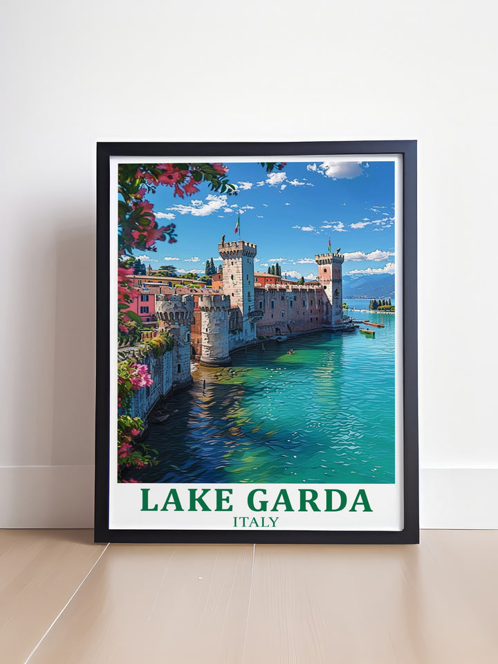 This Italy wall art perfectly captures the scenic beauty of Lake Garda and Sirmione, bringing a touch of Italys finest landscapes into your living space. A wonderful gift for those who admire Italian culture.